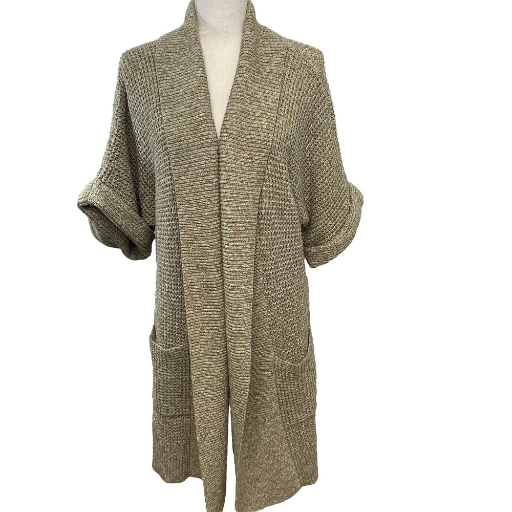 Lauren Ralph Lauren Shawl Collar Longline Cardigan Sweater Neutral S/M Pockets
